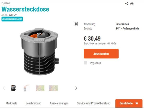 Gardena Bewasserung Altes System Ersatzteile